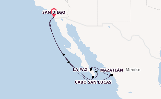 Mexikanische Riviera ab San Diego, USA auf der Serenade of the Seas