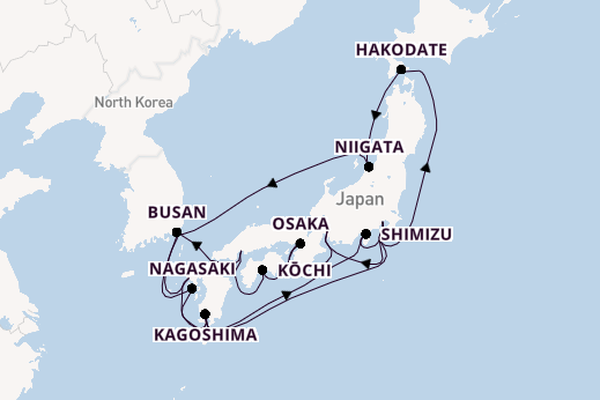 Japan from Tokyo, Japan with the Sapphire Princess