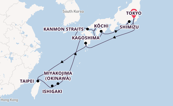 Japan from Tokyo, Japan with the Diamond Princess