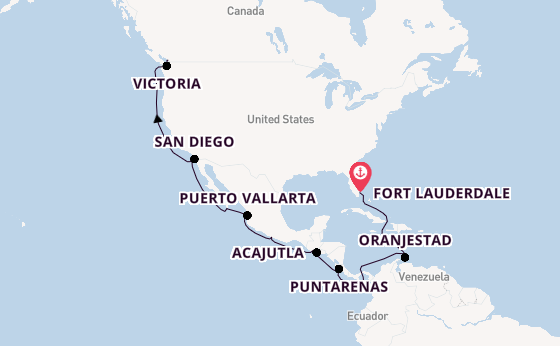 Mexicaanse Riviera vanaf Fort Lauderdale, Verenigde Staten met de Nieuw Amsterdam