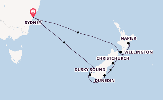 Nieuw Zeeland vanaf Sydney, Australië met de Anthem of the Seas®