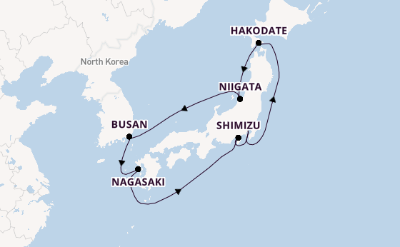 Japan from Tokyo, Japan with the Diamond Princess