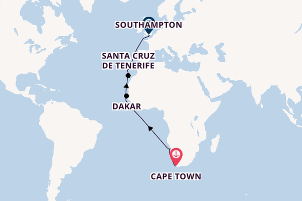 Cape Town, Southern Cape & Garden Route Game Drive Tour with 20 night Luxury Cape Town to Southampton Voyage