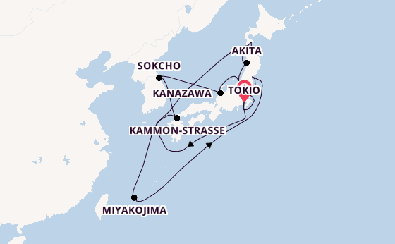 Japan ab Tokio, Japan auf der Seabourn Encore