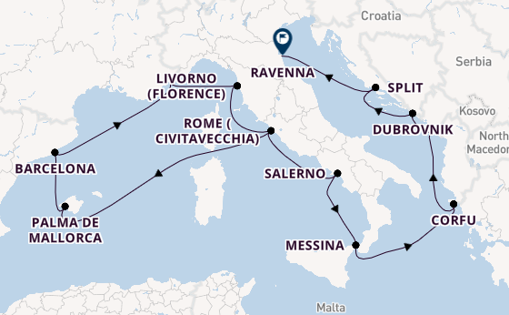 Mediterranean from Rome (Civitavecchia), Italy with the Norwegian Prima