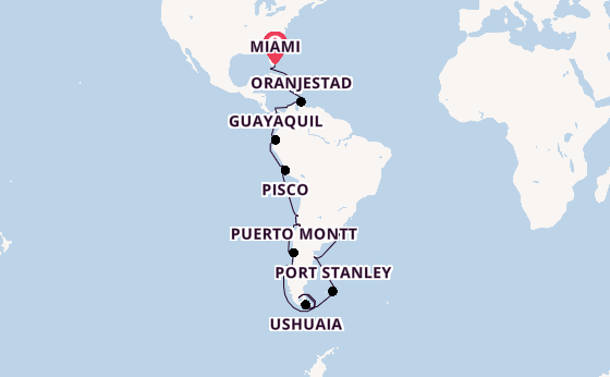 South America from Miami, Florida with the Insignia