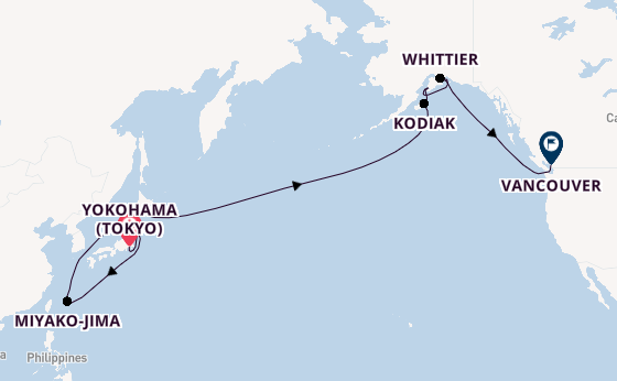 Transpacific from Yokohama (Tokyo), Japan with the Riviera