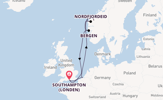 Noorwegen vanaf Southampton (Londen), Engeland met de Celebrity Apex