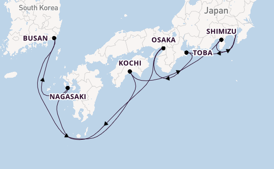Japan vanaf Tokio, Japan met de Diamond Princess