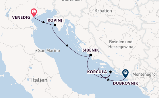 Kroatien ab Venedig, Italien auf der SEA CLOUD II