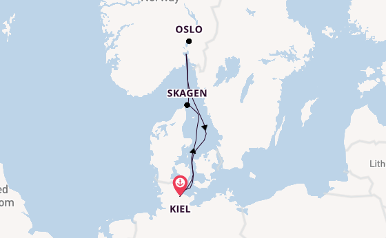 Noorwegen vanaf Kiel, Duitsland met AIDAbella