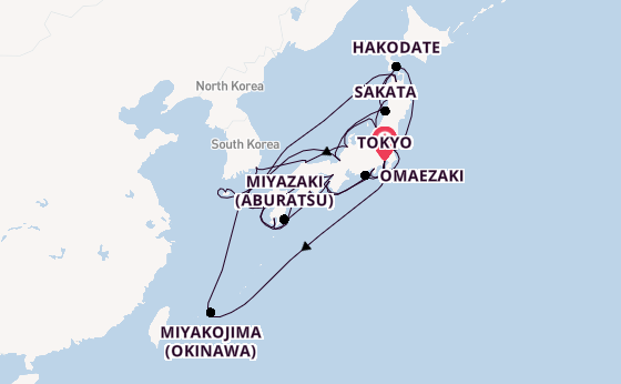 Japan from Tokyo, Japan with the Diamond Princess
