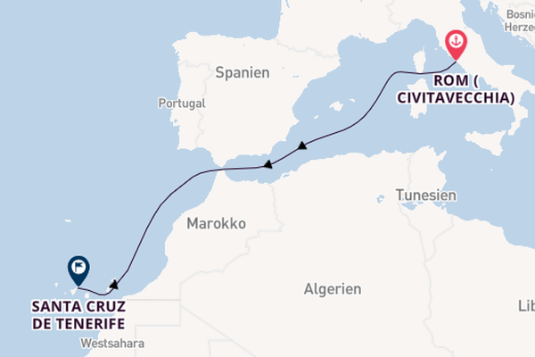 Kanarische Inseln ab Rom (Civitavecchia), Italien auf der MSC Fantasia