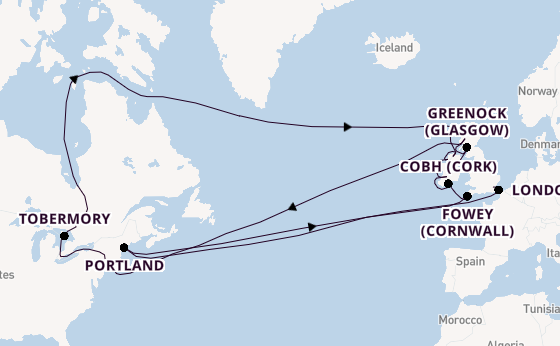 Transatlantic from Belfast, Northern Ireland, United Kingdom with the Viking Vela