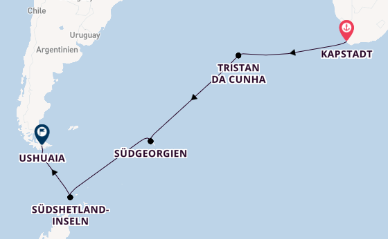 Transatlantik ab Kapstadt, Südafrika auf der HANSEATIC spirit