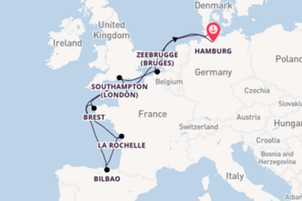 Journey from Hamburg to Kiel via Brest