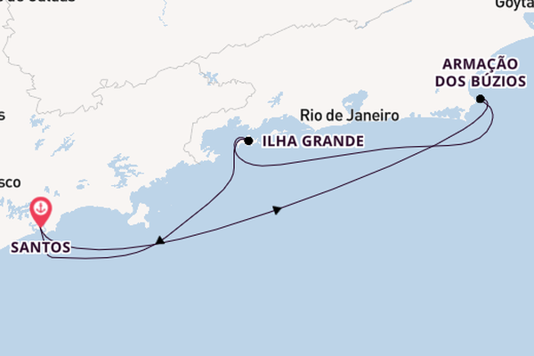 Brazilië vanaf Santos, Brazilië met de MSC Sinfonia
