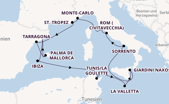 Westliches Mittelmeer ab Barcelona, Spanien auf der EXPLORA I