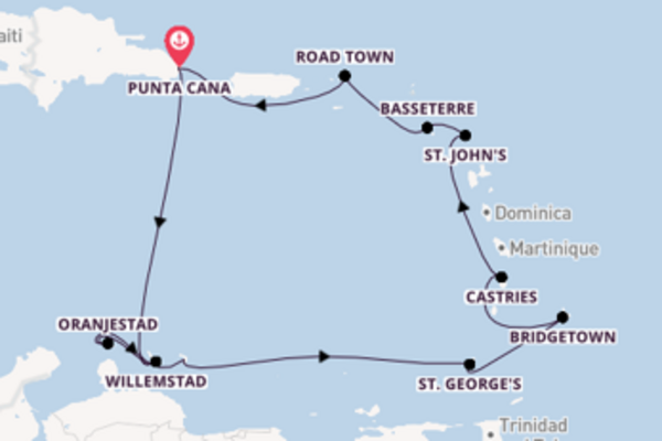 Cruise naar Punta Cana via Basseterre