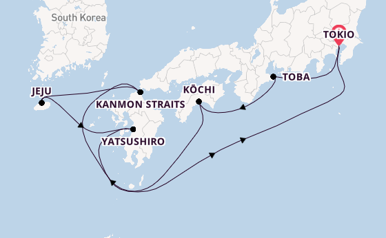 Japan vanaf Tokio, Japan met de Diamond Princess