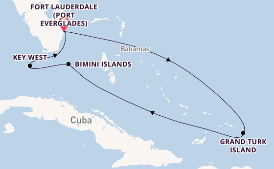 Caribbean from Fort Lauderdale (Port Everglades), Florida, USA with the Celebrity Reflection