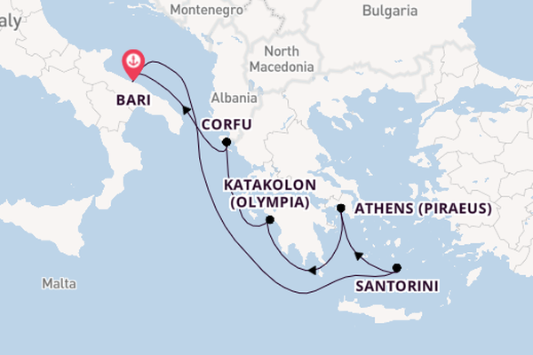 Mediterranean Sea from Bari, Italy with the MSC Orchestra 