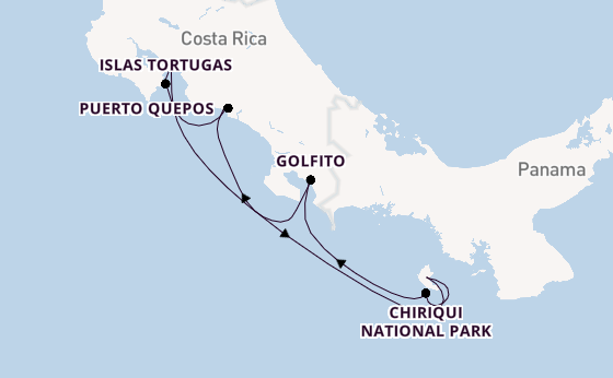 Midden-Amerika vanaf Puntarenas, Costa Rica met de Star Clipper