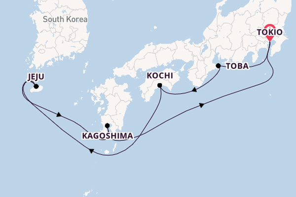 Japan vanaf Tokio, Japan met de Sapphire Princess
