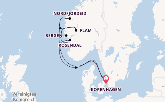 Norwegen ab Kopenhagen, Dänemark auf der Silver Nova