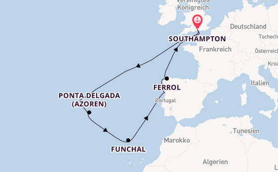 Portugal ab Southampton, Großbritannien auf der Queen Victoria