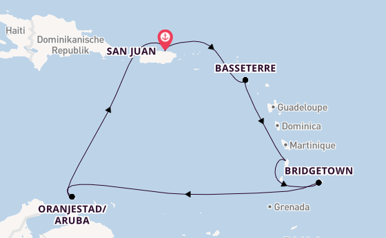 Karibik ab San Juan, Puerto Rico auf der Norwegian Viva