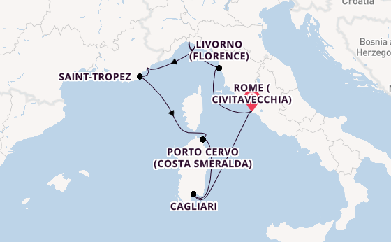 Western Mediterranean from Rome (Civitavecchia), Italy with the EXPLORA I