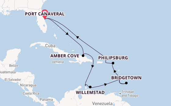 Caribbean vanaf Port Canaveral, Verenigde Staten met de Carnival Firenze