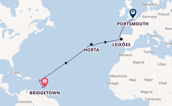 19 day cruise on board the Renaissance from Bridgetown
