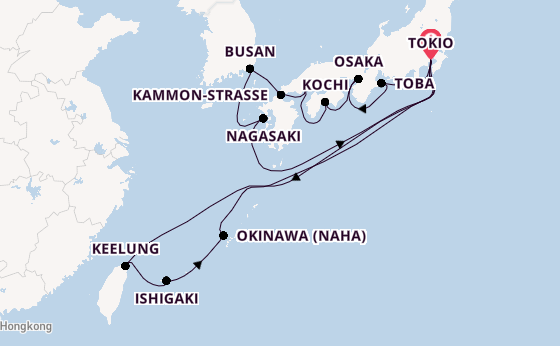 Japan ab Tokio, Japan auf der Diamond Princess