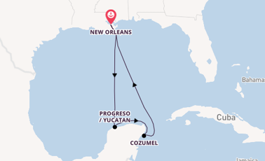 Western Caribbean from New Orleans, Louisiana, USA with the Carnival Valor