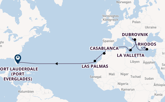 Transatlantik ab Piräus (Athen), Griechenland auf der Island Princess