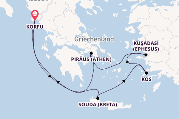 Östliches Mittelmeer ab Korfu, Griechenland auf AIDAblu