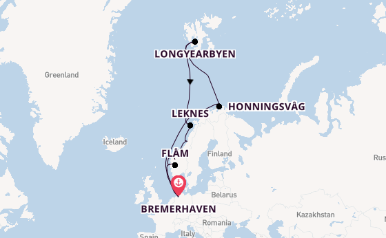 Noorwegen vanaf Bremerhaven, Duitsland met de Artania