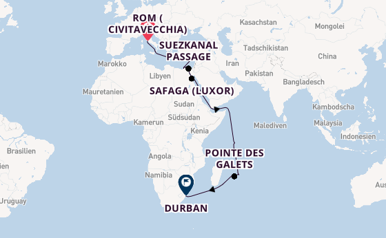 Mittelmeer ab Civitavecchia (Rom), Italien auf der MSC Sinfonia