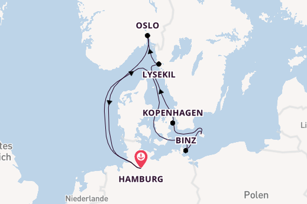 Norwegen ab Hamburg, Deutschland auf der HANSEATIC spirit