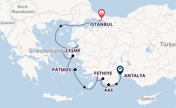 Östliches Mittelmeer ab Istanbul, Türkei auf der Star Flyer