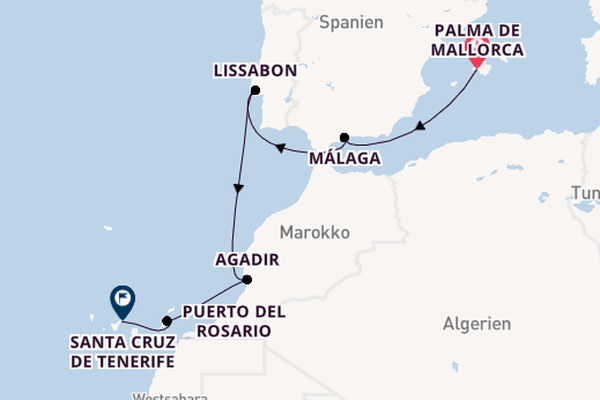 Westliches Mittelmeer ab Palma de Mallorca, Spanien auf der Mein Schiff Relax