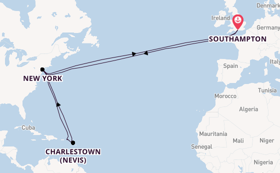 Transatlantic from Southampton, England with the Queen Mary 2