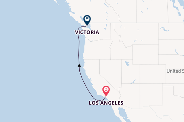 USA West Coast from Los Angeles, California, USA with the Star Princess