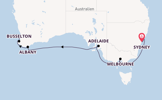 Australien ab Sydney auf der Crown Princess