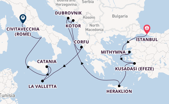 Middellandse Zee vanaf Istanbul, Turkije met de Seven Seas Voyager