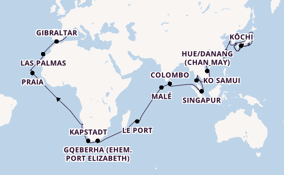 Ostasien ab Yokohama auf der Mein Schiff 6