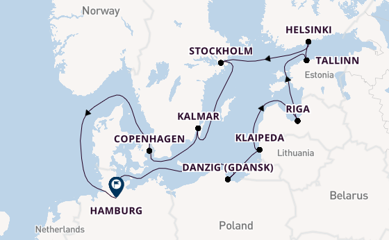 Europe from Kiel, Germany with the MS EUROPA 2
