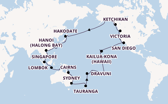 Transpacific from Auckland, New Zealand with the Grand Princess